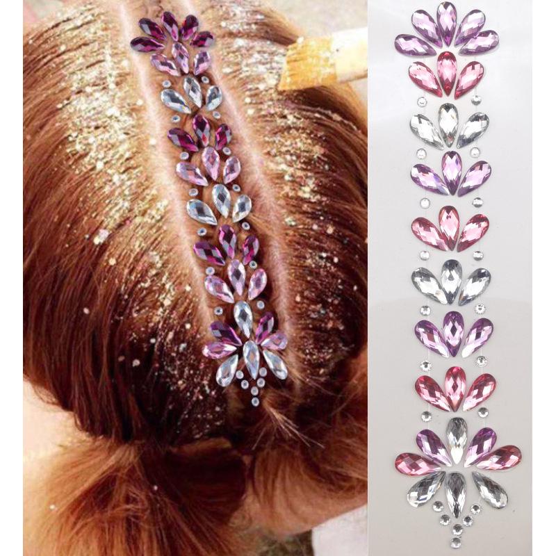 Rhinestone Masquerade Face Stickers for EDM & Carnival