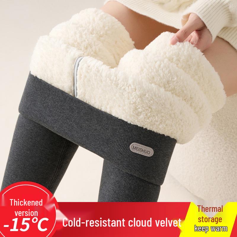 9902 Women's Velvet Autumn/Winter Leggings: High Waist, Plus Velvet, Extra Thick, Warm Cotton Plush Pants