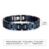 Vnox 14mm Luxury Chain Bracelet for Men, Chunky Bold Punk Wristband, Black Thick Chain with Blue Lines Bracelet