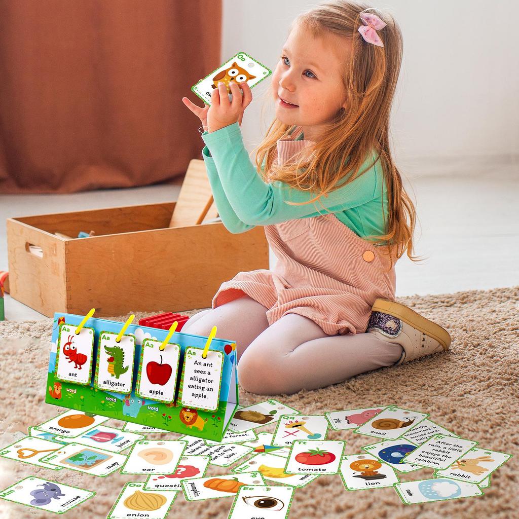 3D English Flashcards for Parent-Child Interaction - Educational Desktop Cards with Pictures and Text for Color Learning.