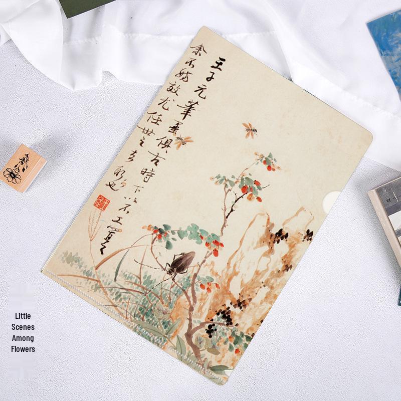 World-Famous Paintings L-Shaped A4 Folder - Monet & Van Gogh Art Design for Students and Office