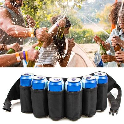 Universeller Gürtel mit Reißverschlusstaschen für Bier, Halter für Bierdosen, Party, Picknick, Verstellbarer Wander-Gürtel für Sodadosen
