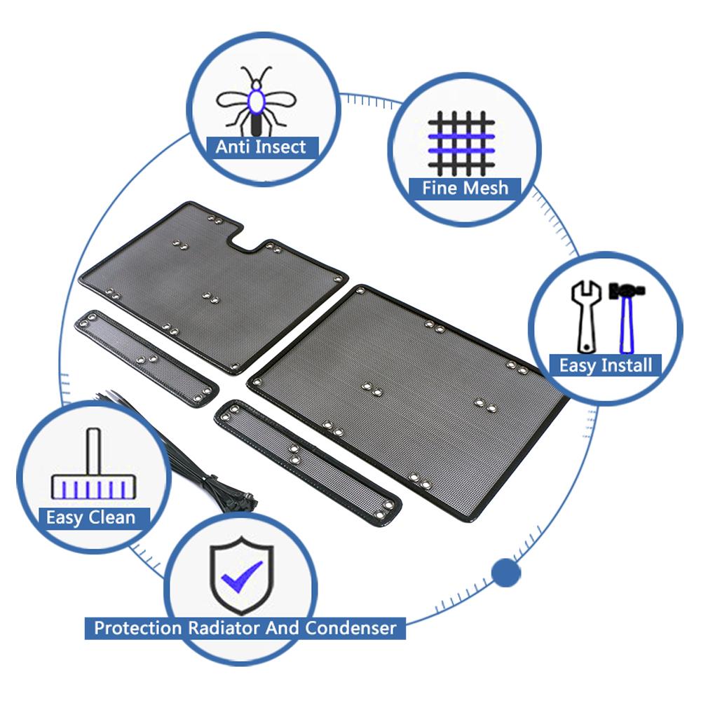 Para GWM Tank 300 2024 2024 Rede Anti-Insetos da Grelha Dianteira Capa Protetora do Condensador do Radiador Anti Insetos Areia Malha de Aço Inoxidável