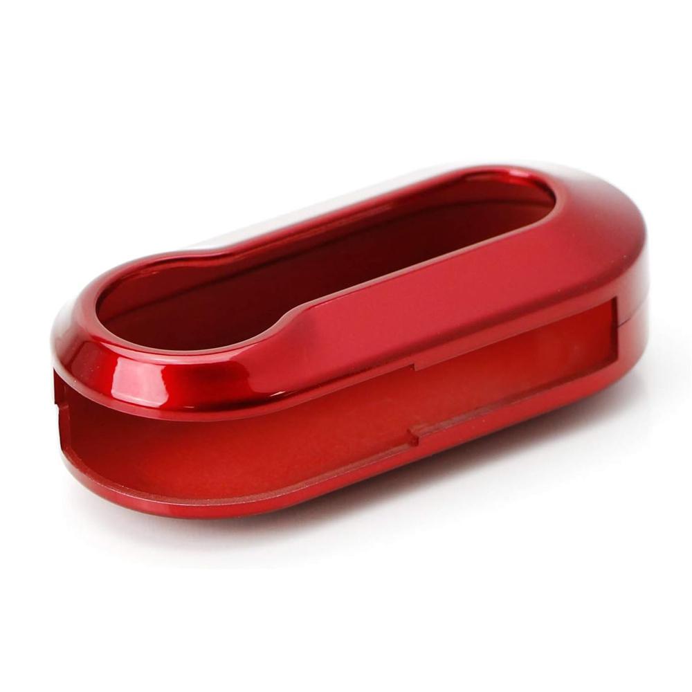 Gloss Red Key Fob Shell Cover For FIAT 500 500L 500X Abarth 3-Button Folding Key
