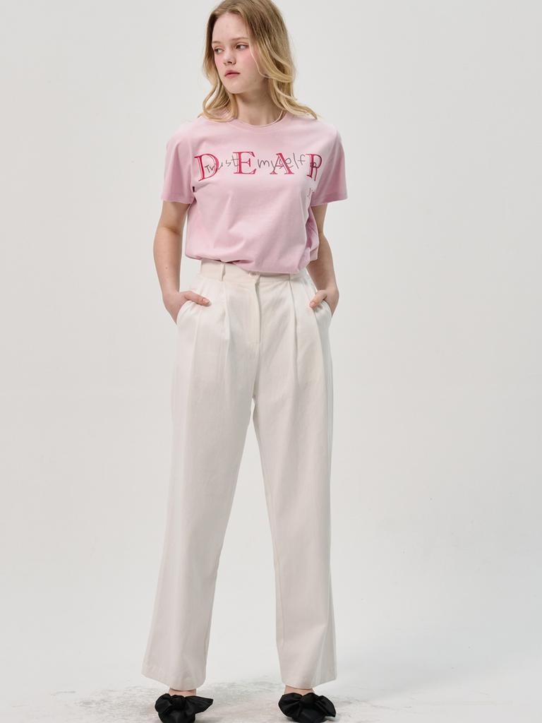 SORRY, TOO MUCH LOVE Dear Me Short Sleeve T-Shirt_Pink