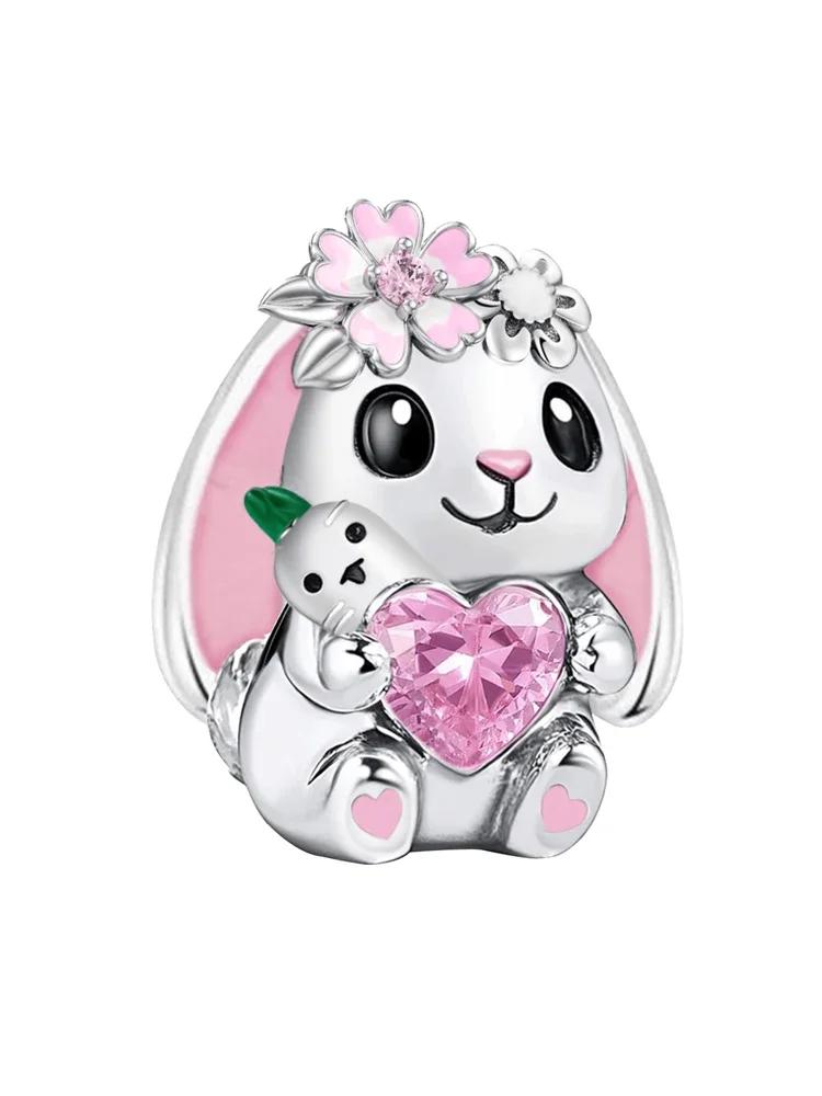 Copper Luggage Perfume Claw Pink Charms Bead Diy Bracelet Making Gift Of High Quality Fashion Jewelry For Womens