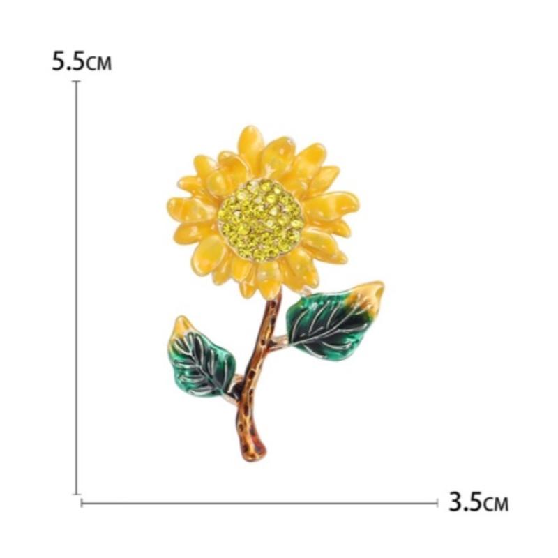 1PC Sunflower Brooch High-End Fashion Exquisite Plant Brooch for Women Men Wedding Office Elegant Flower Brooch Pins Gift
