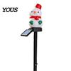 Weather Resistant Landscape Lighting Christmas Solar Stake Lights, Santa Snowman Tree Figurine Lawn Powered Yard Gifts Waterproof Warm LED Lights
