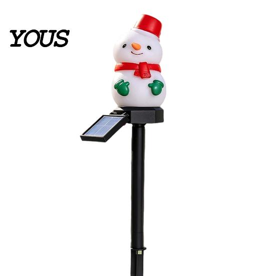 Weather Resistant Landscape Lighting Christmas Solar Stake Lights, Santa Snowman Tree Figurine Lawn Powered Yard Gifts Waterproof Warm LED Lights
