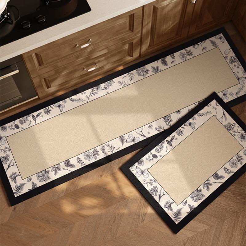 

Waterproof Kitchen Rug Non-slip PVC Leather Floor Mat Oil-proof Long Carpet American Home Decoration Rugs 1pc 50x80cm