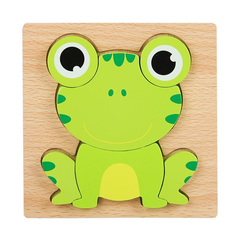 Children's 3D Wooden Animal Puzzle Board - Educational Toy for Early Learning