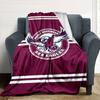 Manly Warringah Sea Eagles Print Flannel Blanket High Quality Warm Comfortable Cover for All Seasons Perfect for Gifts Home Decor