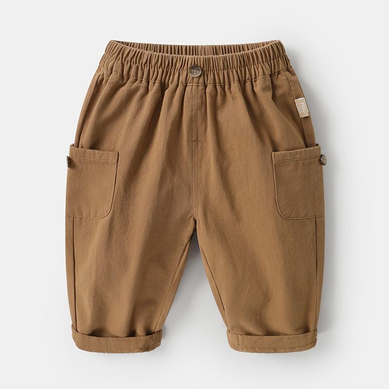 

Весна и осень Мальчики Новые корейские повседневные тканые брюки 110cm кофейный