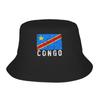 Republic Of Congo Congolese Flag Bucket Hat Gift For Girl Boy Lovely  Vocation Caps For Travel UV Protection