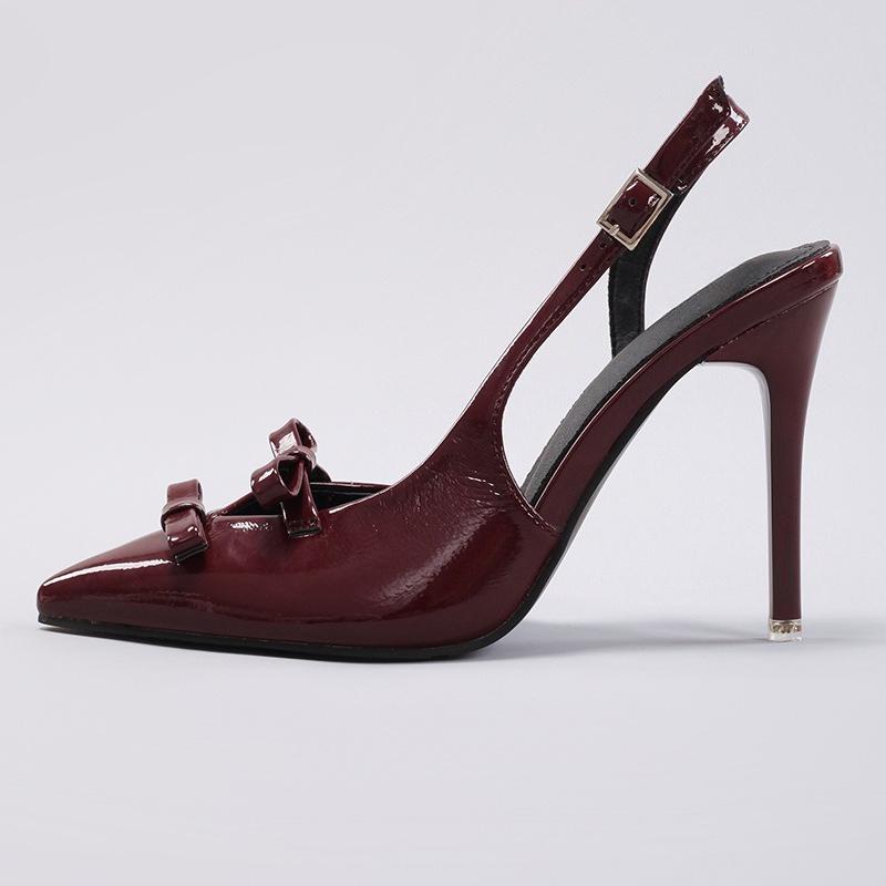 

Fashion Elegant Bow Tie Ladies Pumps Sexy Pointed Toe Wedding Party Stilettos Luxury Brand Lightweight High Heels Women Dress Shoes 42 вино красного