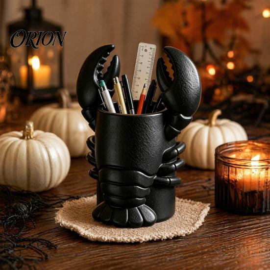 Novelty Desk Decor Lobster Pen Holder, 3D Printed Desktop Organizer, Crayfish Pencil Stand Fun Office Supplies for Student Supplies, Halloween