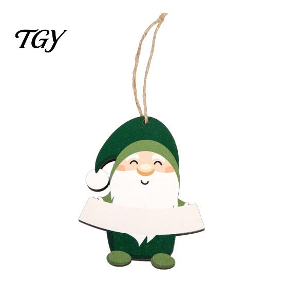 Blank Writing Christmas Decor Wooden Ornament, Cute Bear Gingerbread Gnome Cat Dog Family Keepsake Gift Ideas Hanging Decorations for