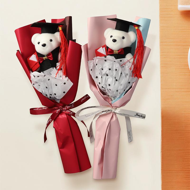 Studenttid DIY-bukett Tecknad björn Söt Handgjord Kreativ Gåva Gåva