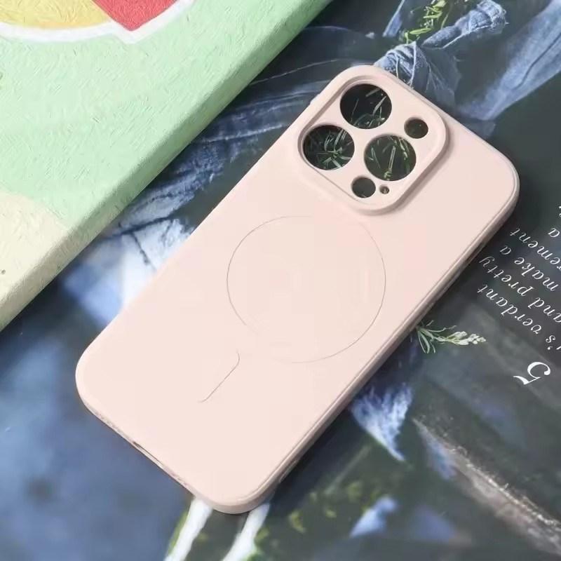 Liquid Silicone Case For iPhone 16 15 14 13 12 11 Pro Max Plus Phone Magnetic Wireless Charger For Magsafe Shockproof Back Cover