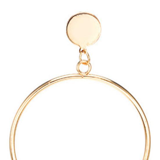 1 Pair Drop Earrings for Women, Large Circle Draped Style Earrings, Small Face Enhancing Earrings for Daily Wear Casual Commuting