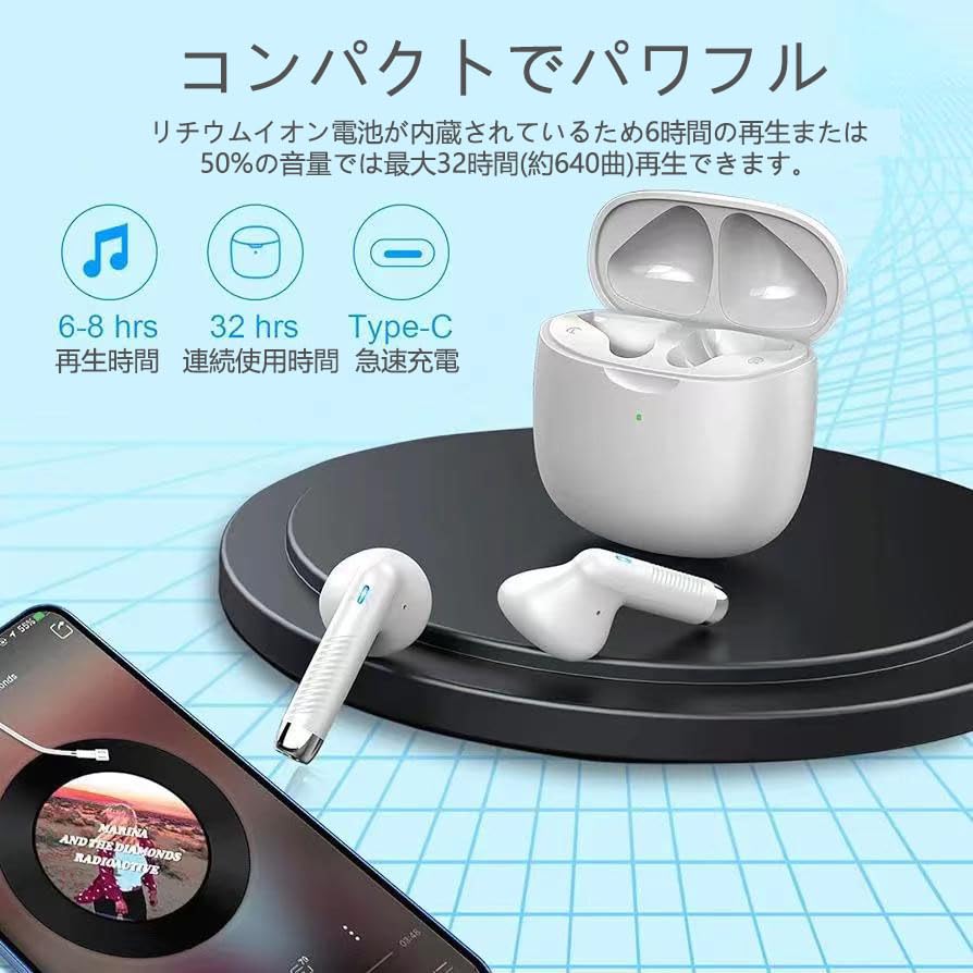 [Amazon Exclusive Brand] New Chalvh Wireless Earbuds, Bluetooth 5.3, HiFi, CompactLightweight, Low Latency, Built-in Microphone, Hands-Free Calling,