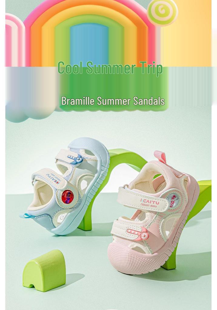 2025 Summer Infant Girls' Microfiber Anti-Collision Walking Sandals
