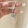 French Temperament Multi-Layer Pearl Butterfly Bracelet Women Niche Design Simple Versatile Splicing Chain Banquet Jewelry Gift