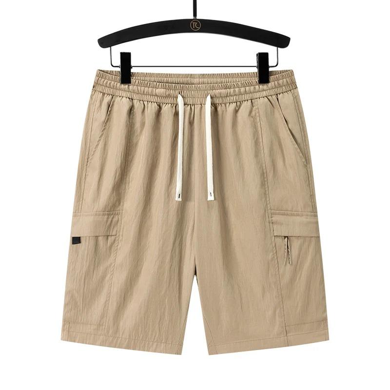 

Летние стильные шорты для мужчин Быстросохнущие Охлаждающие Шорты Повседневные Дышащие Шорты с карманами на молнии Свободного кроя M хаки