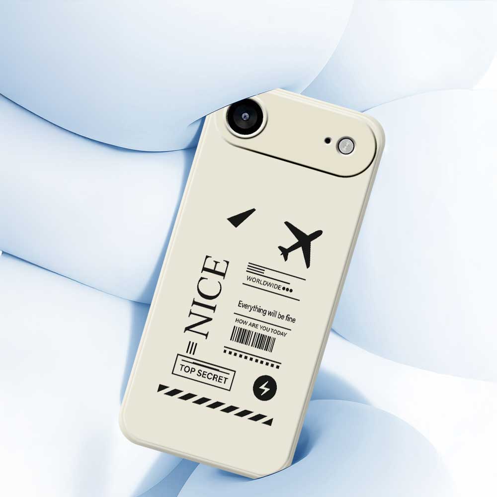 For iPhone 17 Air Case Boarding Ticket Pattern Printing Straight Edge TPU Phone Back Cover