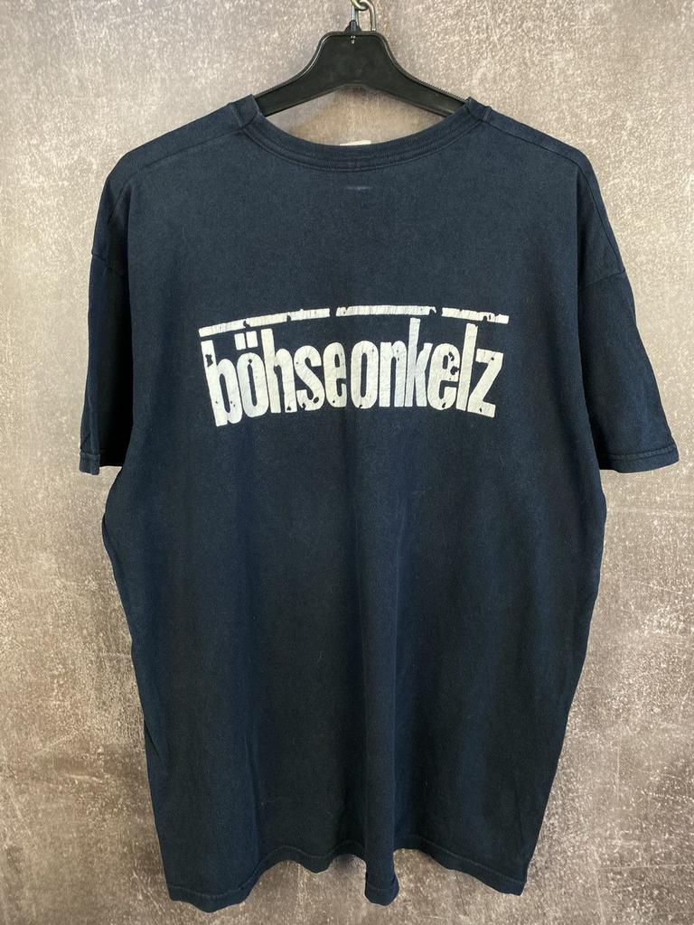 Band Tees × Vintage Böhse Onkelz Vintage 90s Rock Band Tee Tour T-Shirt Size Onkelz Global Tour T-shirt Street Hip Hop Oversized Y2k Casual Clothing