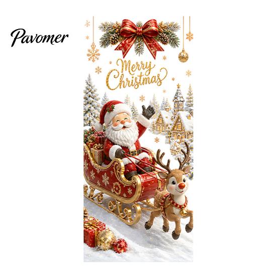 Santa Snowman Elk Stickers Christmas Window Clings, Cute Penguin Reindeer for Holiday Glass Clings Glass, Reusable Static PVC Decal Party Store Decor