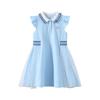 Mädchen Mode Prinzessinnenkleid 2025 Sommer Kinder Prinzessin Mesh Patchwork Polo Kragen Kleid
