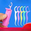 Automatic Dental Floss Holder with 5 Pieces, Portable and Easy To Use, One-click Release, Double-threaded, Fruit-flavored Dental Floss
