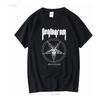 Camiseta De Algodon Negra Pentagram Goat Head Relentless