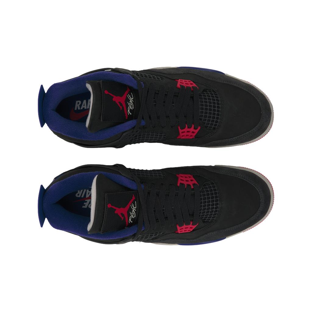 Air Jordan 4 Retro Rare Air - White Lettering Men Sneakers Black Fire-Red Deep-Royal-Blue FV5029-003