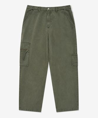 PHYSICAL DEPARTMENT Pigment Washed Cargo Denim Pants Deep Green
