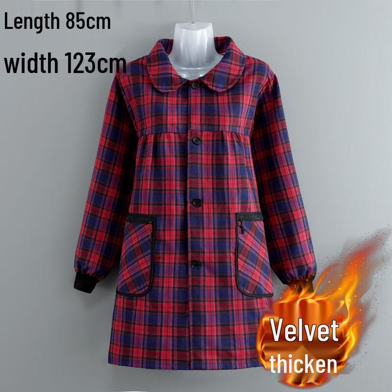 Qianxing Oversized Fleece-Lined Long-Sleeve Kitchen Apron (2-Pack)