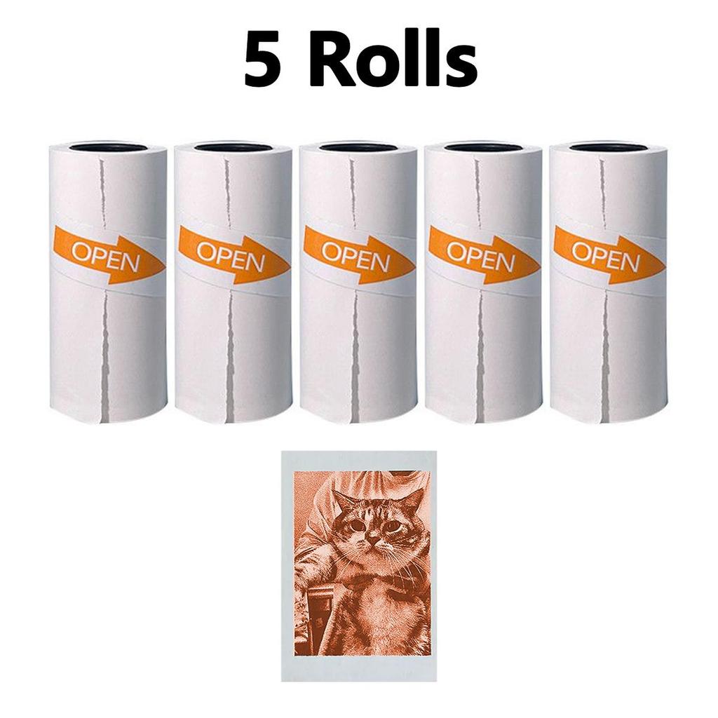 Fargeutskrift Termisk Skriver- Print Pods Mini Skriver, Termisk Utskriftsmaskin Fotomaker med Ruller Fargepapir, for Memo, Bilder