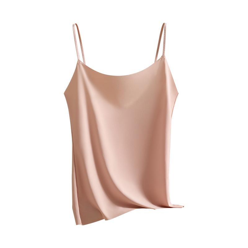 Women's Seamless Summer Ice Silk Camisole - Breathable, Anti-Exposure, Versatile, Slimming, Plus Size Tank Top