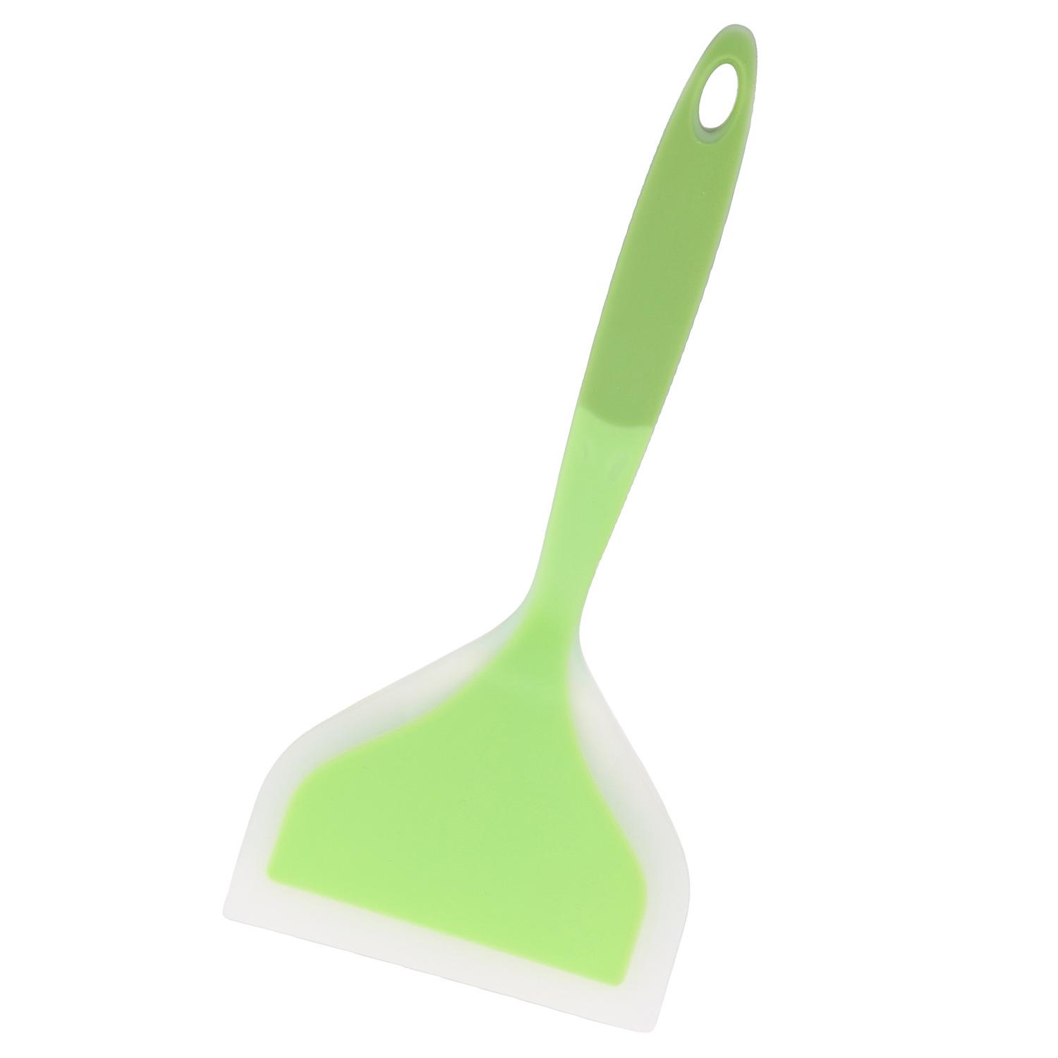 

Silicone Non-Stick Omelet and Crepe Spatula – Wide and Thick Design циан/зелёный