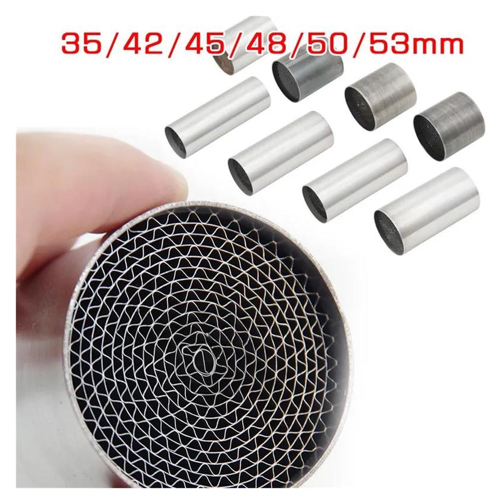 Silencer Motorcycle 35/42/45/48/50/53mm Exhaust Muffler Silencer Noise Sound Eliminator Motorcycle Universal Front Midend Catalyst