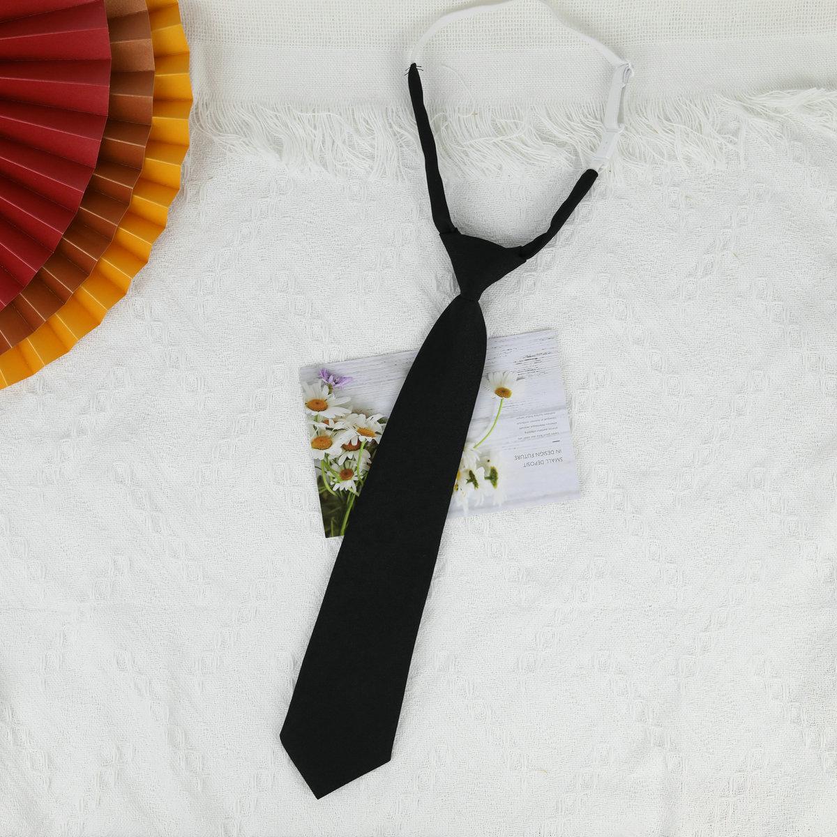 

Trendy Black and Navy JK Tie Girl s Boy s Korean Uniform for Students Pre-tied Short Tie with Handmade Design чорний