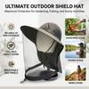 Outdoor Mosquito-Protection Hat Wide Brim Sunscreen Fishing Hat with Mesh Veil Foldable Design for Men Women