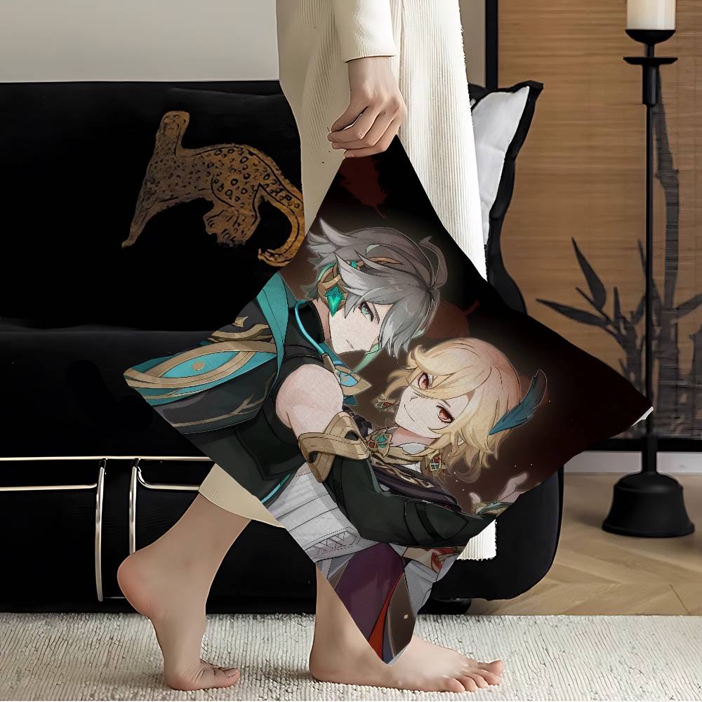 Genshin Impact Kaveh Alhaitham Cushion Cover Inches Farmhouse Decor Home Throw Pillow Covers for Couch Decorations