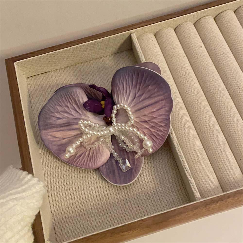 Cloth Flower Shark Clip Denim Bohemian Style Hairpin Cute Butterfly Orchid Hair Clip Seaside