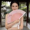 Portable Chinese Qipao Dance Fan: Small, Carry-On, Hollowed-Out Folding Design