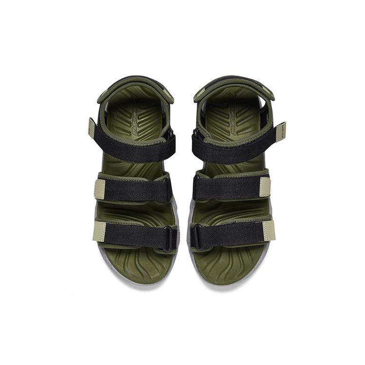 Skechers Stamina Sandal Lightweight Non-Slip Velcro Sandals Men Sandals Green Black 237197-OLBK