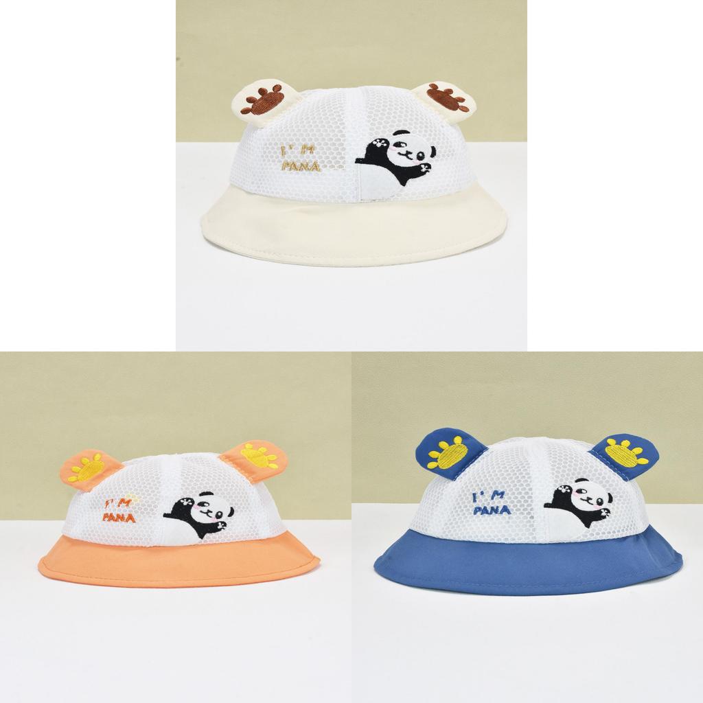 Baby Panda Sun Hat With Wide Brim Cotton Breathable Summer Kids Cap For Sun Protection