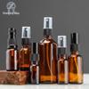 Amber Glass Essential Oil Spray Bottle, 5-100ml, Refillable for Cosmetic Serums.