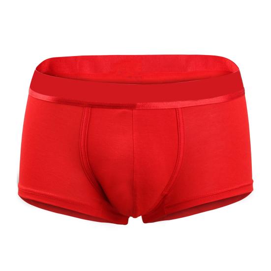 Bokserbukse for menn Mellomhøyt bred elastisk linning Brevtrykk Ensfarget bokserundertøy U-konveks design Truser med høy elastisitet